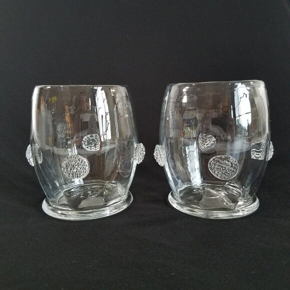 2 Juliska Cameron Double Old Fashioned Glasses READ 4"X4" (b) - Picture 1 of 15